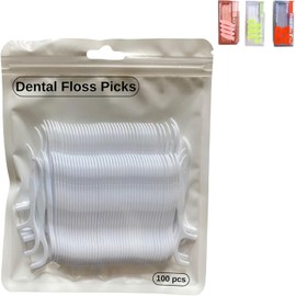 Generic 200PCS Dental Floss Picks - Compatible with 3 PCs Family Pack Refillable Dispenser, Gentle on Gums, White (Pack of 200)