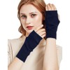 Novawo Wool Blend Fingerless Gloves Arm Warmers Soft Texting Gloves