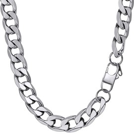 Prosteel Silver Necklace Chain Thick Choker Silver Chain Necklace For Men Him Womens Chunky Necklaces Stainless Mens Short Necklace