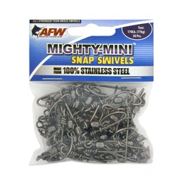 American Fishing Wire Mighty Mini Snap Swivels, Black, 170-Pound, 50-Piece
