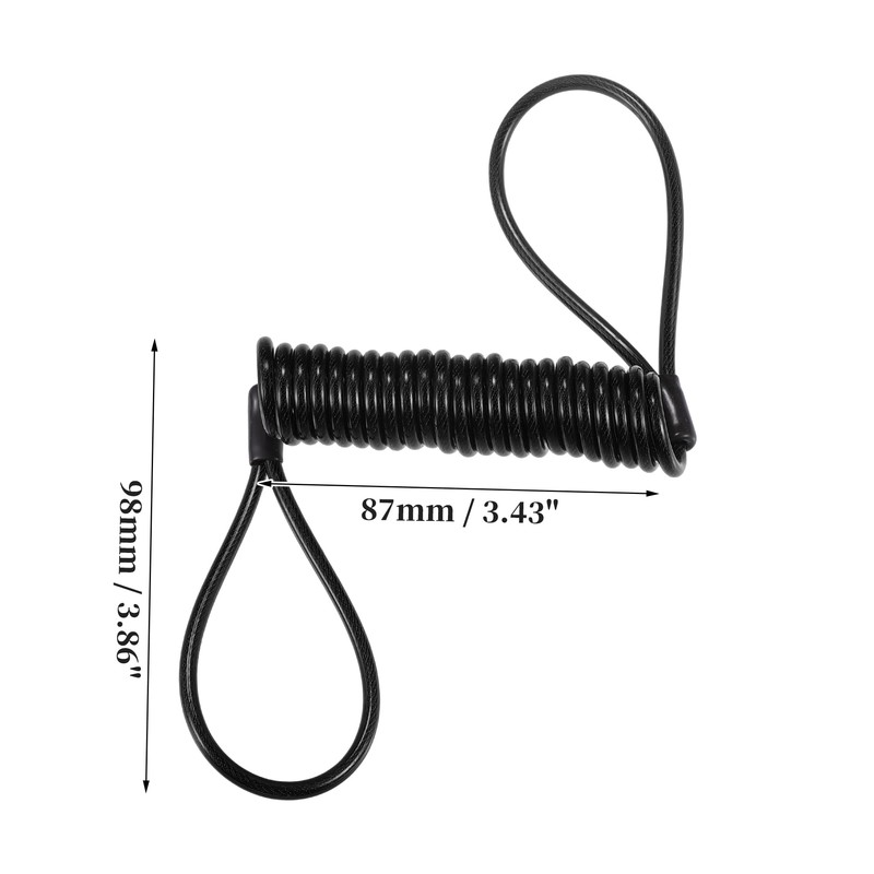 X AUTOHAUX Black Motorcycle Disc Lock Cable Universal Anti-theft Wheel