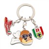 Red Pig Three Row Key Ring Porco Rosso