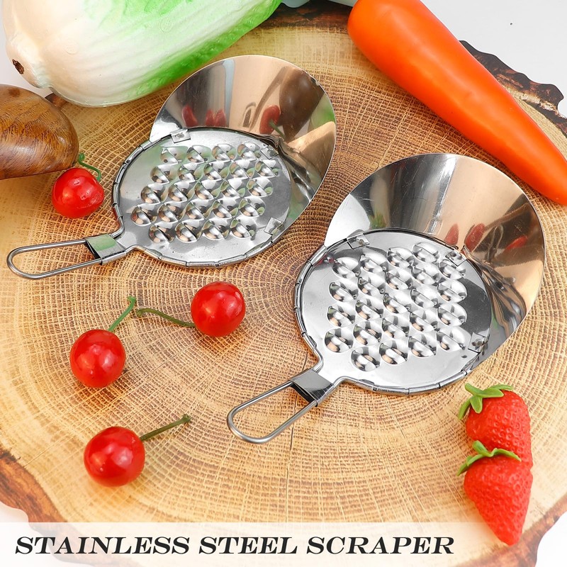 Bean Jelly Scraper, 2Pcs Stainless Steel Spaetzle Maker Snack Tool