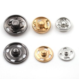 5 pares de camisas de costura a presión, botones de cobre, accesorios de bricolaje (plata, 25 mm)