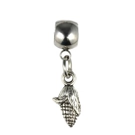 Dave The Bunny Corn Cob Charm - Decorative Piece with Stainless Steel Connector and Metal Alloy Charm - Ideal for Rustic and Farmhouse Decor, Realistic Fake Corn for Display