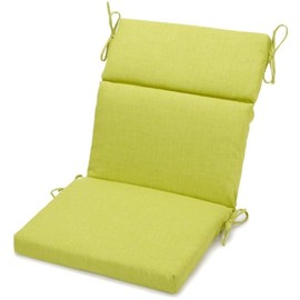 Comfy Chaise Lounge Cushion Outdoor 18'' W x 38'' D, with Ties | All Season Reversible Solid Non Slippery Soft Practical Cushy Seat Durable Weather Stain Fade UV Proof Spot Clean Green Lime Shade