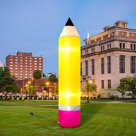 Shappy 6ft Inflatable Pencil Back to School Outdoor Decoration Welcome Preschool Kindergarten Jumbo Giant Pencil Blow up Yard Decor with Built in LED Light for First Day of School Supplies