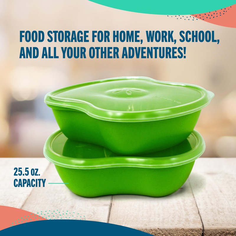 Preserve Food Storage Sandwich Container, Poppy Red, 25 oz., Set