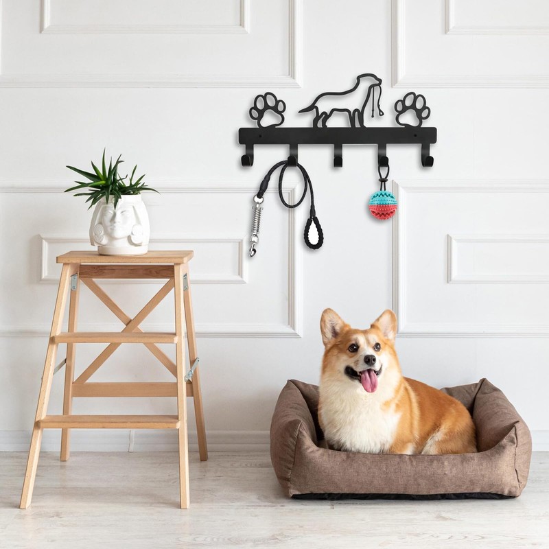 lomdung Dog Coat Rack with 5 Hooks, Coat Hook with