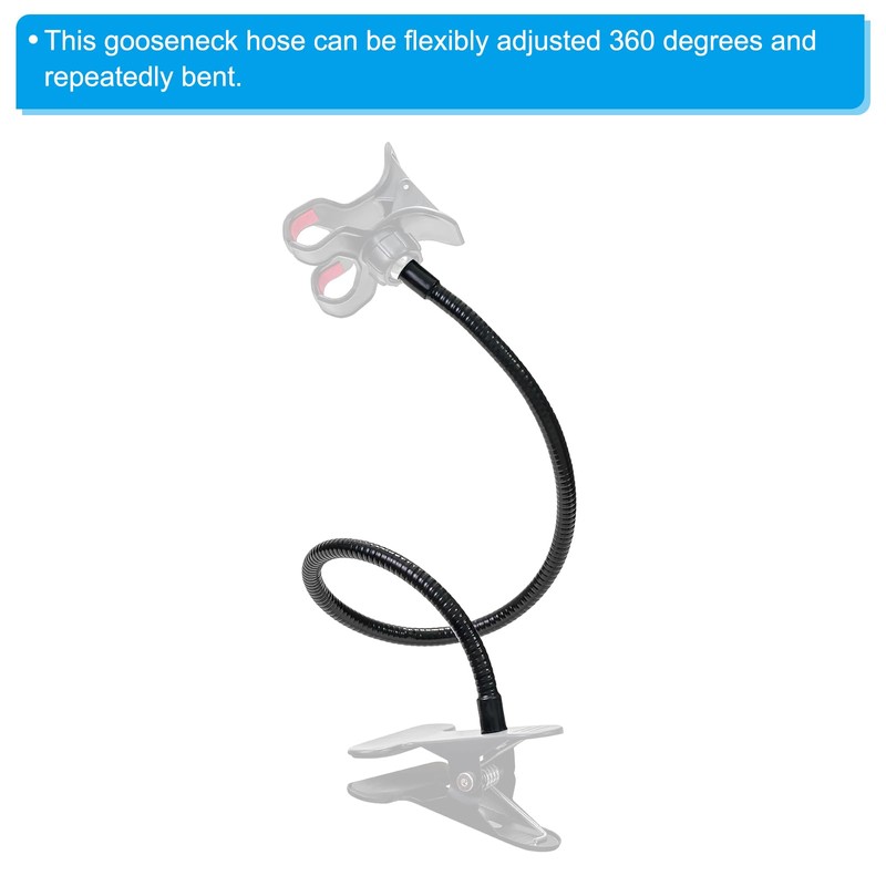 PATIKIL 13 Inch Microphone Gooseneck, 5/8-27 Thread Metal Universal Hose,