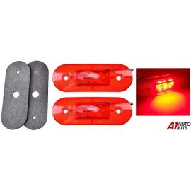 2x 24V LED Red Side Rear Tail marker lights trailer truck lorry van bus