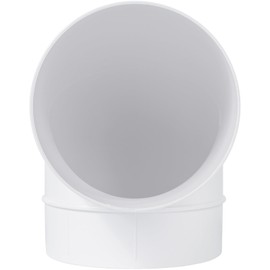 ECOPRO VENT 4-Inch White Plastic 90-Degree Elbow Duct Fitting for Round HVAC Pipes - Push-fit Airflow Connector, Ideal for Efficient Ventilation Systems in Residential, Commercial Applications.