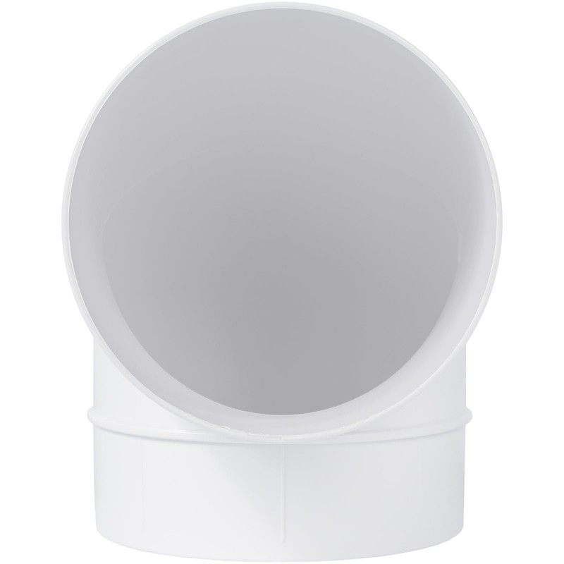 ECOPRO VENT 4-Inch White Plastic 90-Degree Elbow Duct Fitting for