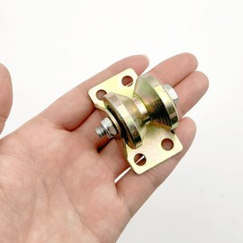 GOIYZTTR 4 pcs V-Groove Wheel Heavy Duty Rigid Caster Sliding Gate Track Roller with Bracket Suitable for Rail Wheels for Inverted Rails and Rolling Gates