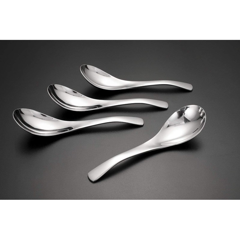 COMIART Stainless Steel Soup Spoon Set of 6, Asian Japanese