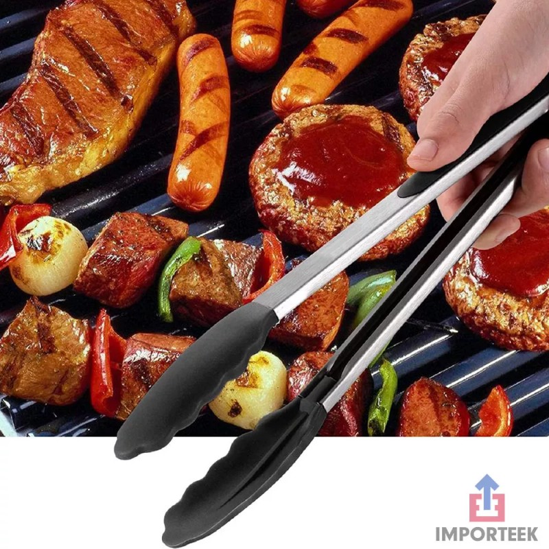 Importeek 20pz Pinzas Tenazas Ergonomicas Acero Inox Silicon Mediana
