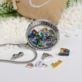 Happy Birthday Gift, Floating Locket Necklace for Grandma, Mom, Mum, Wife, Daughter, Granddaughter, Aunt, Niece, Cousin, Best Friend, Sister, Classmate, Teacher