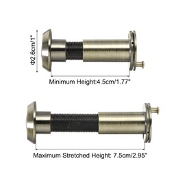 PATIKIL 9/16" Door Viewer Peephole, 2 Pcs Copper Privacy Door Viewer with Privacy Cover, 180-Degree Fits 1-3/4" to 2-15/16" Door with 14mm/0.55" Drill Bit for Security, Bronze