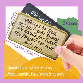 Bible Christ Psalm 144:1 Tactical Patch, Bible Verse Blessed Be God My Hands for Battle Embroidery Morale Patches Set for Caps Bags Backpacks Tactical Vest