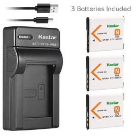 Kastar NP-BN1 BC-CSN Battery or Slim Charger for Sony Cyber-shot DSC-W560 W570 W580 TX5 - 1 Charger + 3 Batteries