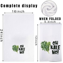 MYSOMY Kale Kitchen Towel Kale Kitchen Gifts Oh Kale No Dish Towel Kale Hand Towel Kale Themed Gifts (OH KALE UK)