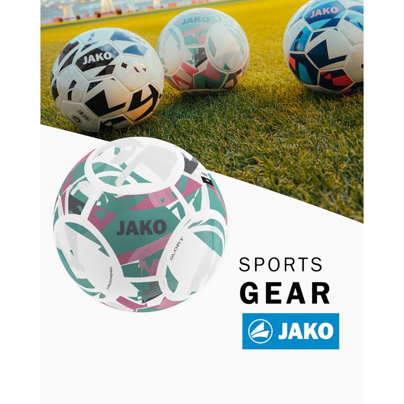 JAKO Glory Training Ball, White/Rose/Cool Grey, 4