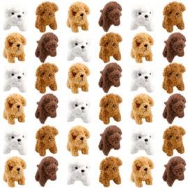 Haconba 36 Pack Mini Plush Teddy Dog Small Stuffed Puppy Dog Animals Bulk Soft Cute Stuffed Tiny Dog Keychain for Baby Shower Birthday Party Favors Carnival Prizes (Puppy Dog Color 1)