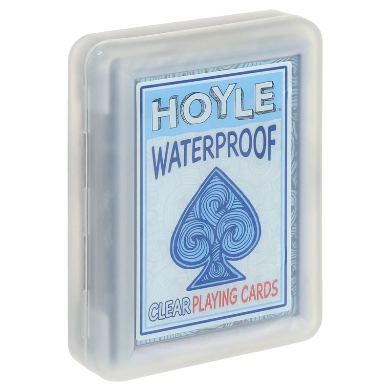 HOYLE'S WATER PROOF DURABLE CLEAR & BLUE PLASTIC PLAYING CARDS,