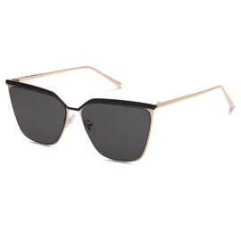 SOJOS SJ1172 Women's Vintage Cat Eye Sunglasses Men's Retro Square Large Women Rectangular Sunglasses Gold Cat Eyes with Metal Frame UV400 Protection Glasses, gold