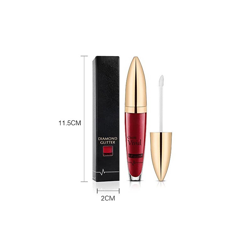 EUBUY lápiz Labial líquido, Mate a Brillo Diamante Brillante Brillo