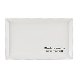 47th & Main Football Themed Ceramic Serveware, Platter, Steelers Are On