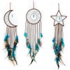 3 Pcs Dream Catcher,Feather Hanging Decoration,Wall-Mounted Charms,Traditional Design Craft,Ornament Wall