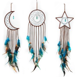 3 Pcs Dream Catcher,Feather Hanging Decoration,Wall-Mounted Charms,Traditional Design Craft,Ornament Wall Art,Unique Dream Catcher,for Wall, Bedroom,Living Room Decor