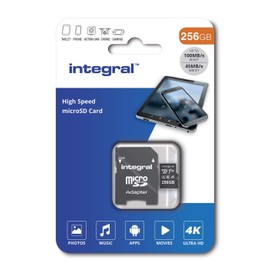 Integral INMSDX256G-100V30 256GB MICRO SD CARD MICROSDXC UHS-1 U3 CL10 V30 A1