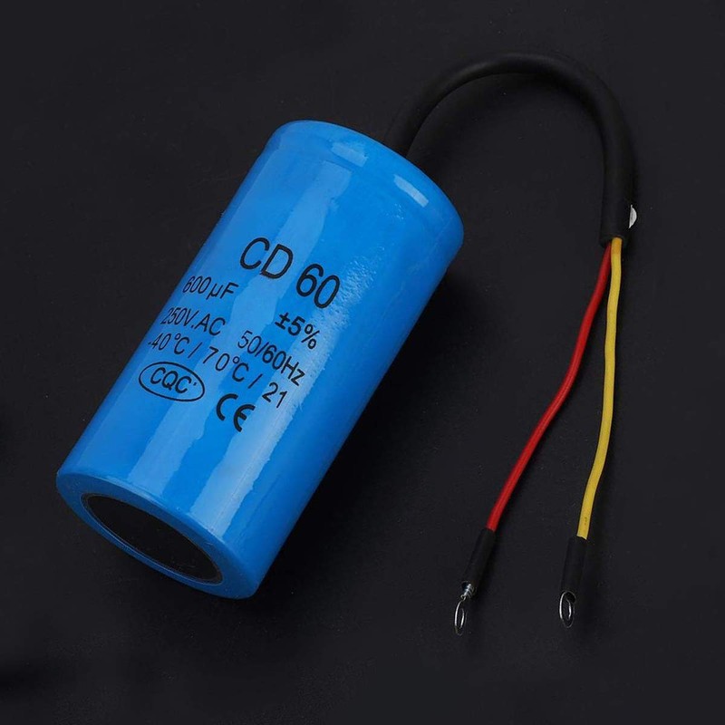 CD60 600uF Motor Start Capacitors with Wire Lead 250V AC