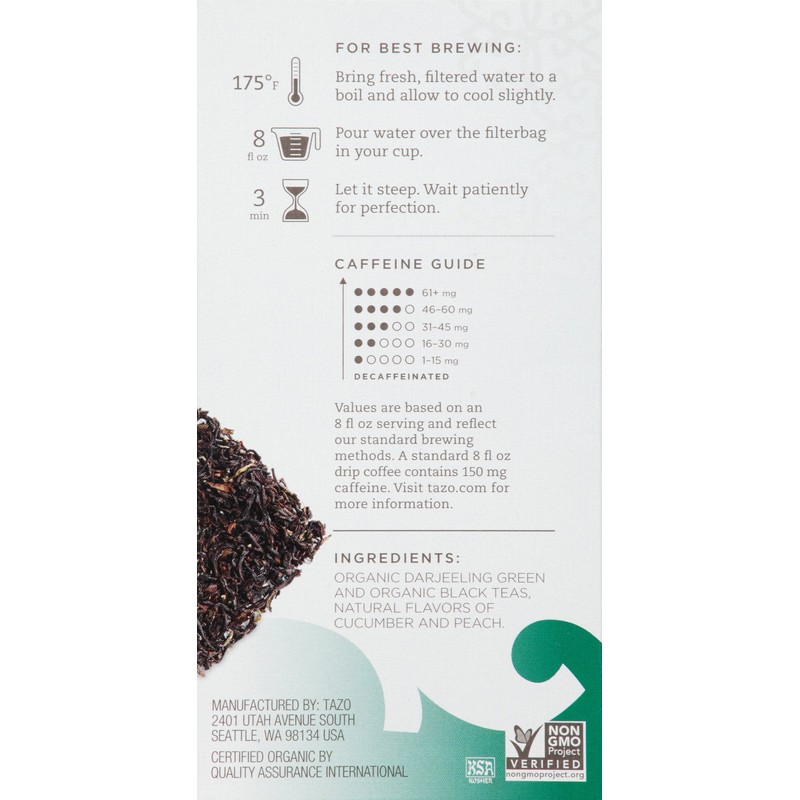 Tazo Peachy Green Tea Organic- 20 Bag