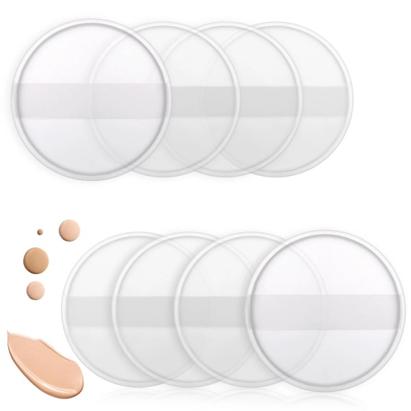 BOSMIOW 8Pcs Clear Silicone Powder Puffs – Reusable Makeup Applicators