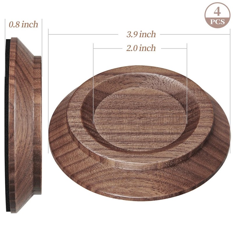 Piano Caster Cups Black Walnut Wood Caster Cups Coasters for