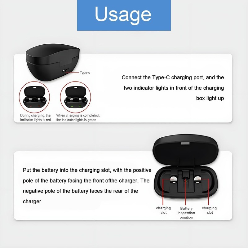 Wokyo Rechargeable Hearing Aid Batteries and Charger for 675 Hearing