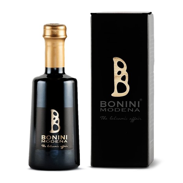 BONINI BLACK GUSTUSO 8 Years Condiment, Premium Aged Artisan Condiment, Handcrafted in Italy, Gourmet Condiment, The Condiment of the great Chefs, All natural, Gluten Free, Kosher (8.40 oz, 250ml)