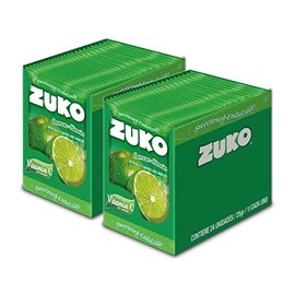 ZUKO Lime 24 Instant Powder Drink, No Sugar Needed, Individual Bags 0.9 Oz (Pack of 2)