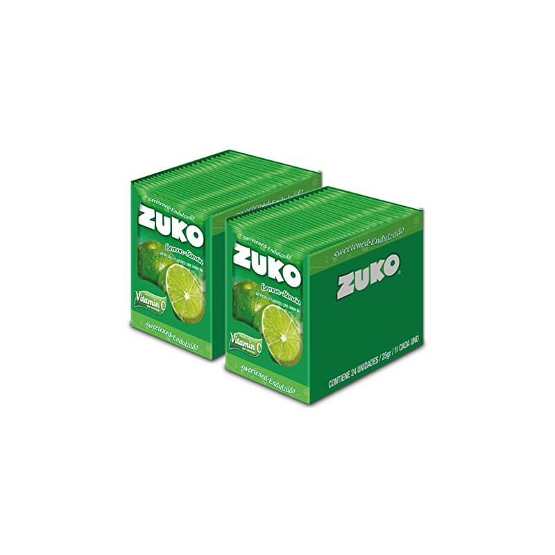 ZUKO Lime 24 Instant Powder Drink, No Sugar Needed, Individual