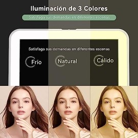 Espejo Cosmtico De Viaje Plegable LED,Pequeo Espejo Con Funcin De Aumento De 10x,Luz De Intensidad Ajustable De 3 Colores,Interruptor De Pantalla...  