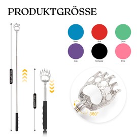 Pack of 6 Back Scratchers, Scratching Hand Back Scratcher Telescope with Bear Claw, Massage Back Scratcher for Men Women