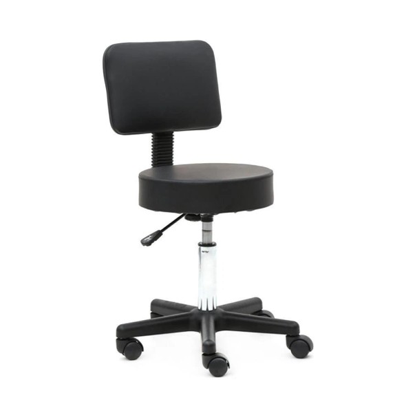 Unbranded Round Rolling Massage Salon Stool PU Leather Height Adjustable