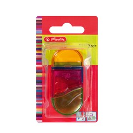 Herlitz Two in One Kombianspitzer Plastic, Rubber and Pencil Sharpener, Translucent