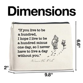 JOWMIJ Romantic Gifts for Her, Birthday Anniversary Valentine Gifts for Wife Girlfriend Winnie the Pooh Makeup Bag Pooh Bear Cosmetic Bag