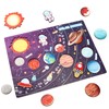Wooden Solar System Puzzle for Kids, Montessori Toys Movable Planets