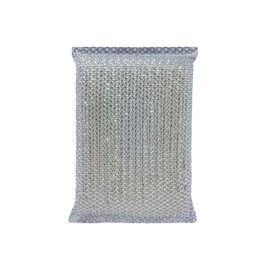 Lola Products Wonder Non-Scratch Scouring Pad, Large Knitted Flat Wire Cloth Fibers w/Foam Sponge Core, Assorted Colors (Gold or Silver), 1 Pack