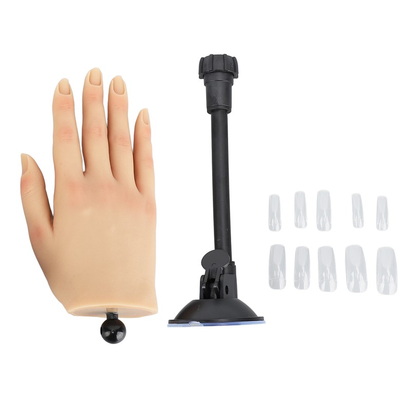 Nail Training Practice Hand Professional Bendable Silicone Female Mannequin Hand